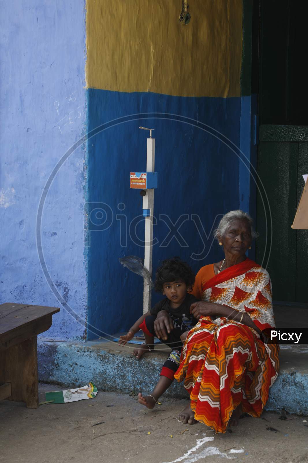 Indian Old Women at rural home