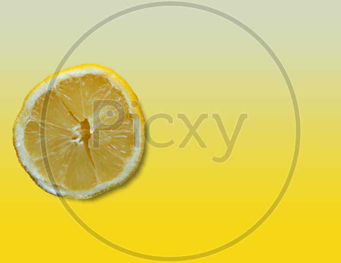 Lemon Slice Over Matching Colour Background