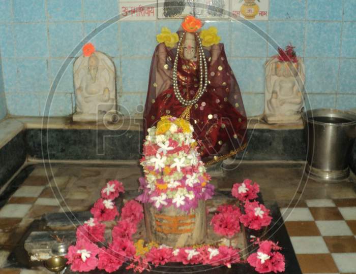 A picture of Lord Shiva in one of the temples in Udaipur City.