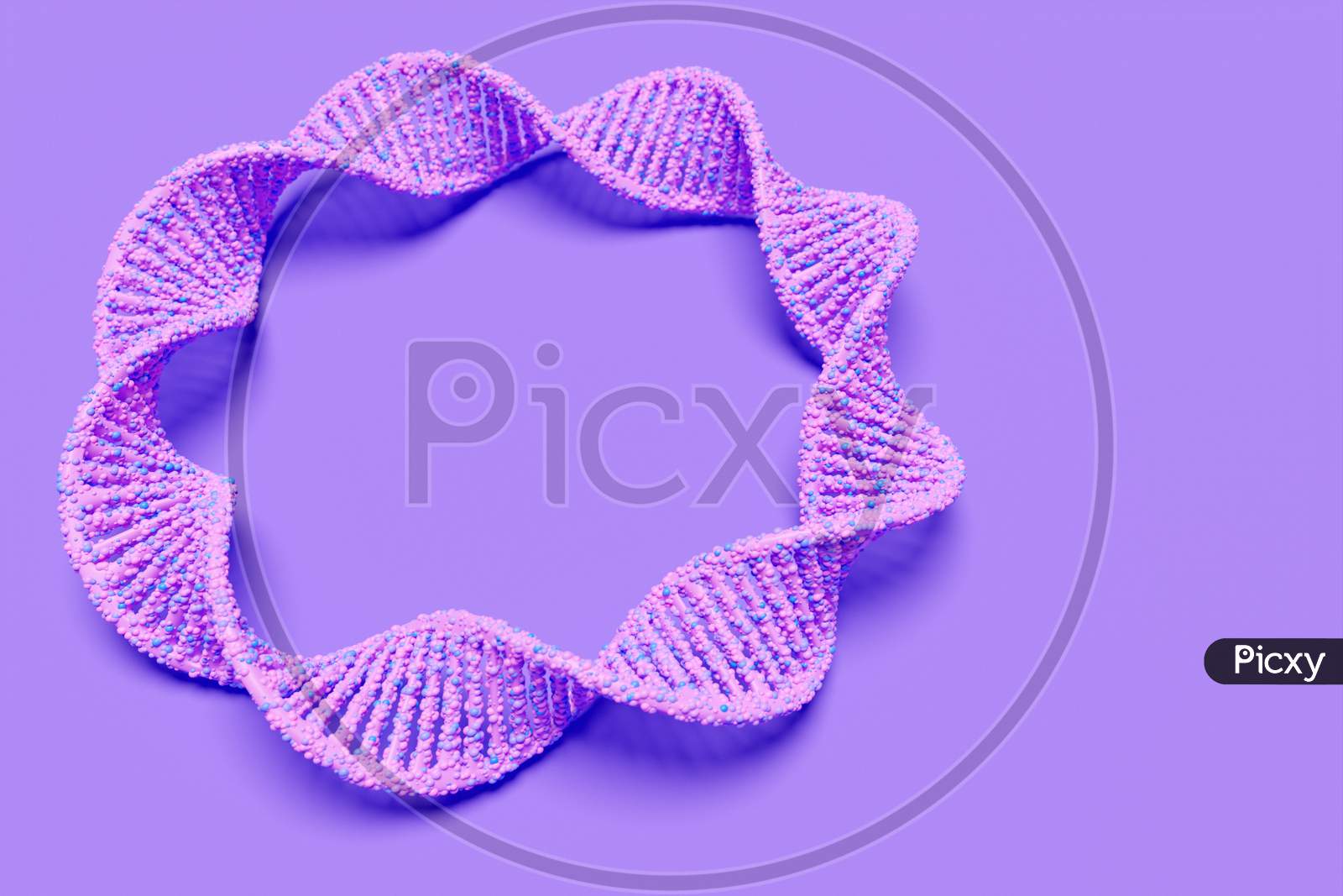 3D Illustration Of A Stereo Strip Of Different Colors. Geometric Stripes Similar To Waves. Simplified Pink   Dna Line On White Isolated Background