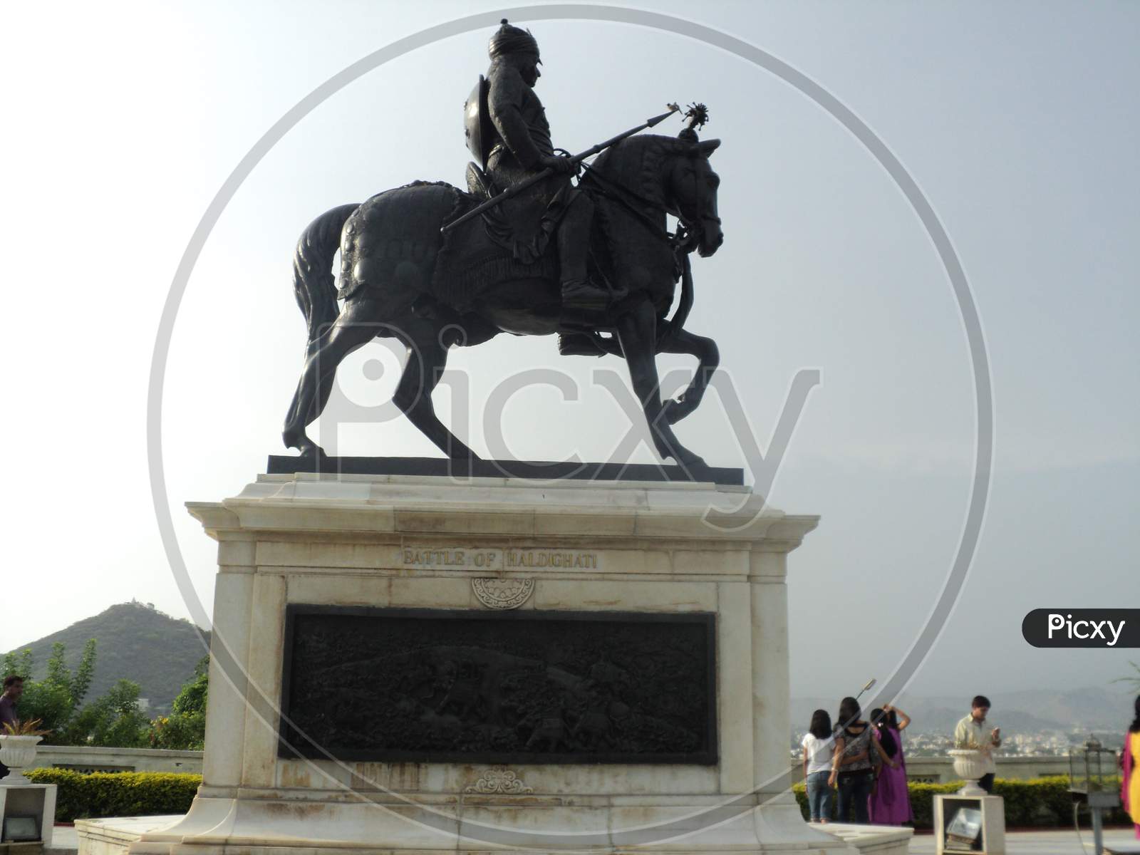 A picture of a statue of famous Medieval King of Mewar, Maharana Pratap, Udaipur City.