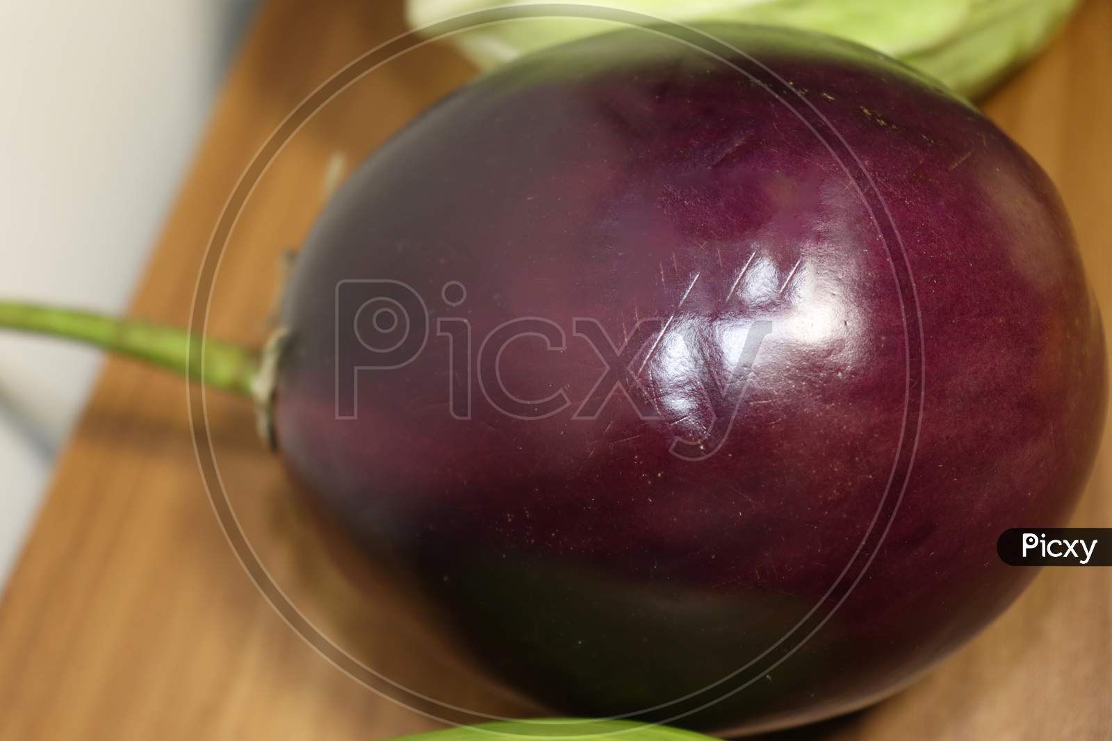 Tasty And Healthy Violet Colored Brinjal Closeup