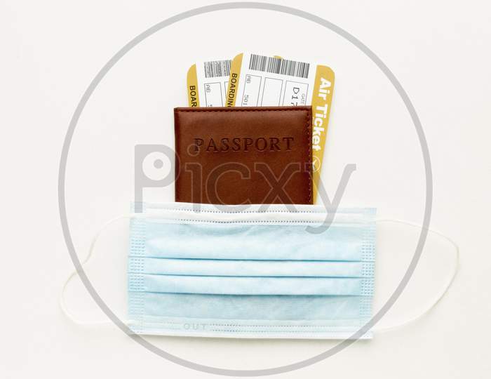 top view passport mask arrangement