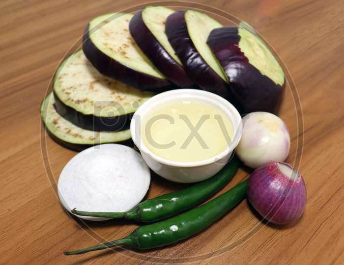 Violet Colored Brinjal With Spices