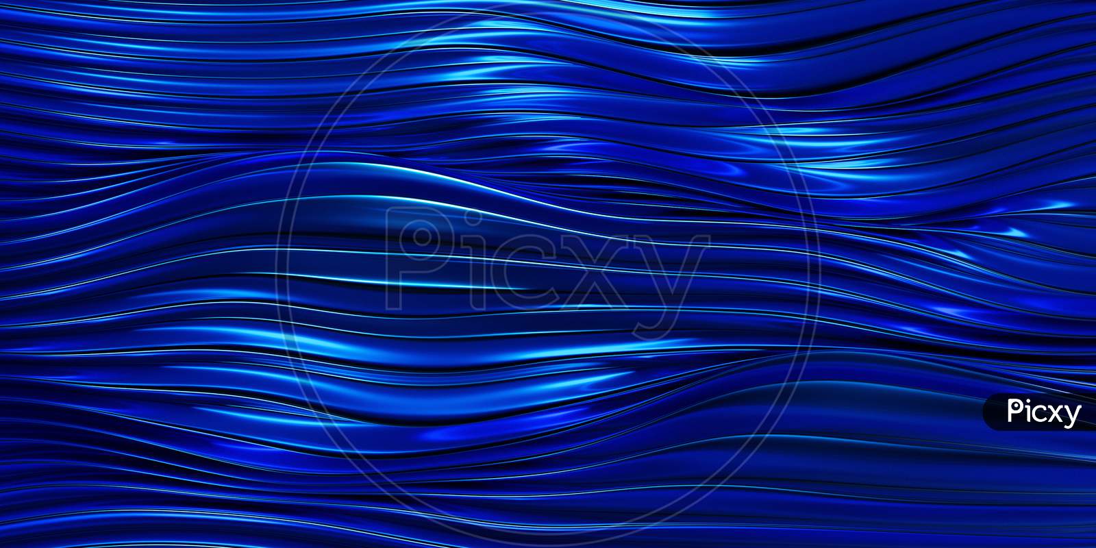 3D Illustration Of Rows  Blue  Portal, Cave .Shape Pattern. Technology Geometry  Background.