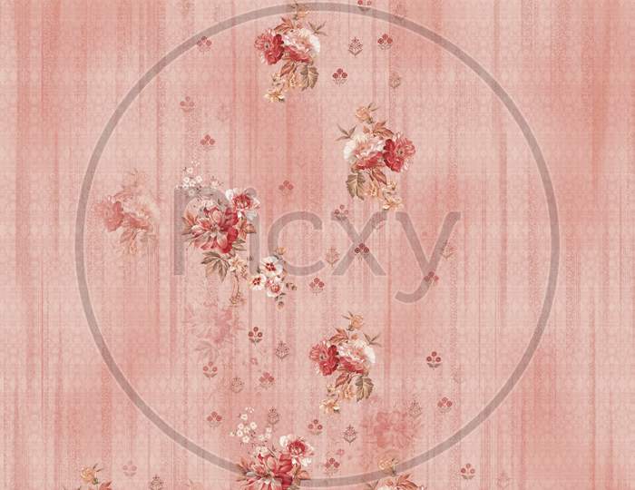 Beautiful Flower Kurti Back Design With Digital Texture Print