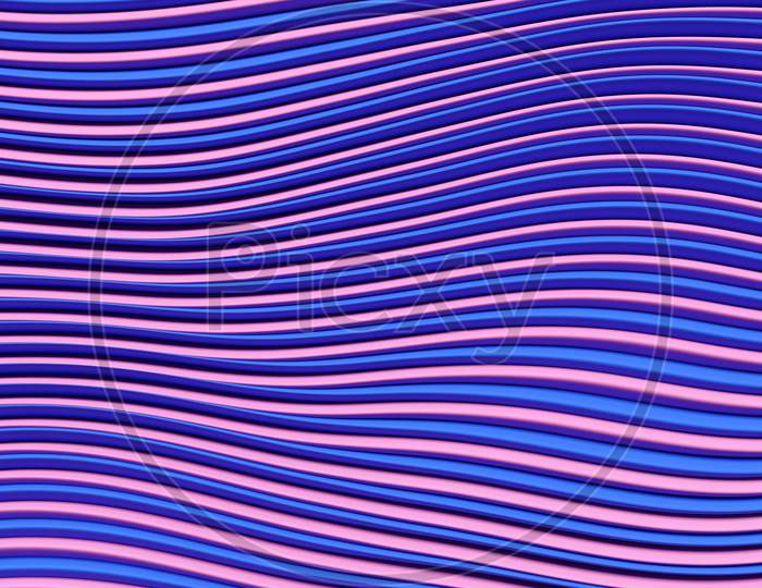 3D Illustration Of Rows   Blue, Purple  Portal, Cave .Shape Pattern. Technology Geometry  Background.