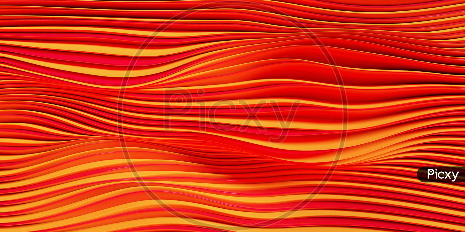 3D Illustration  Rows Of Orange Line  .Geometric Background, Weave Pattern.