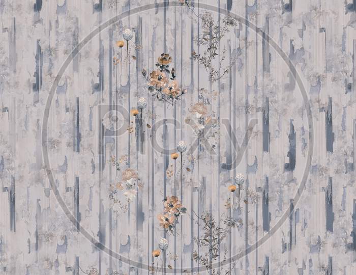 Beautiful Flower Kurti Design With Digital Texture Print