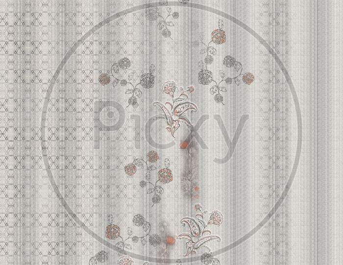Beautiful Flower Kurti Back Design With Digital Texture Print