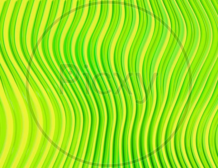 3D Illustration  Rows Of Green   Line  .Geometric Background, Weave Pattern.