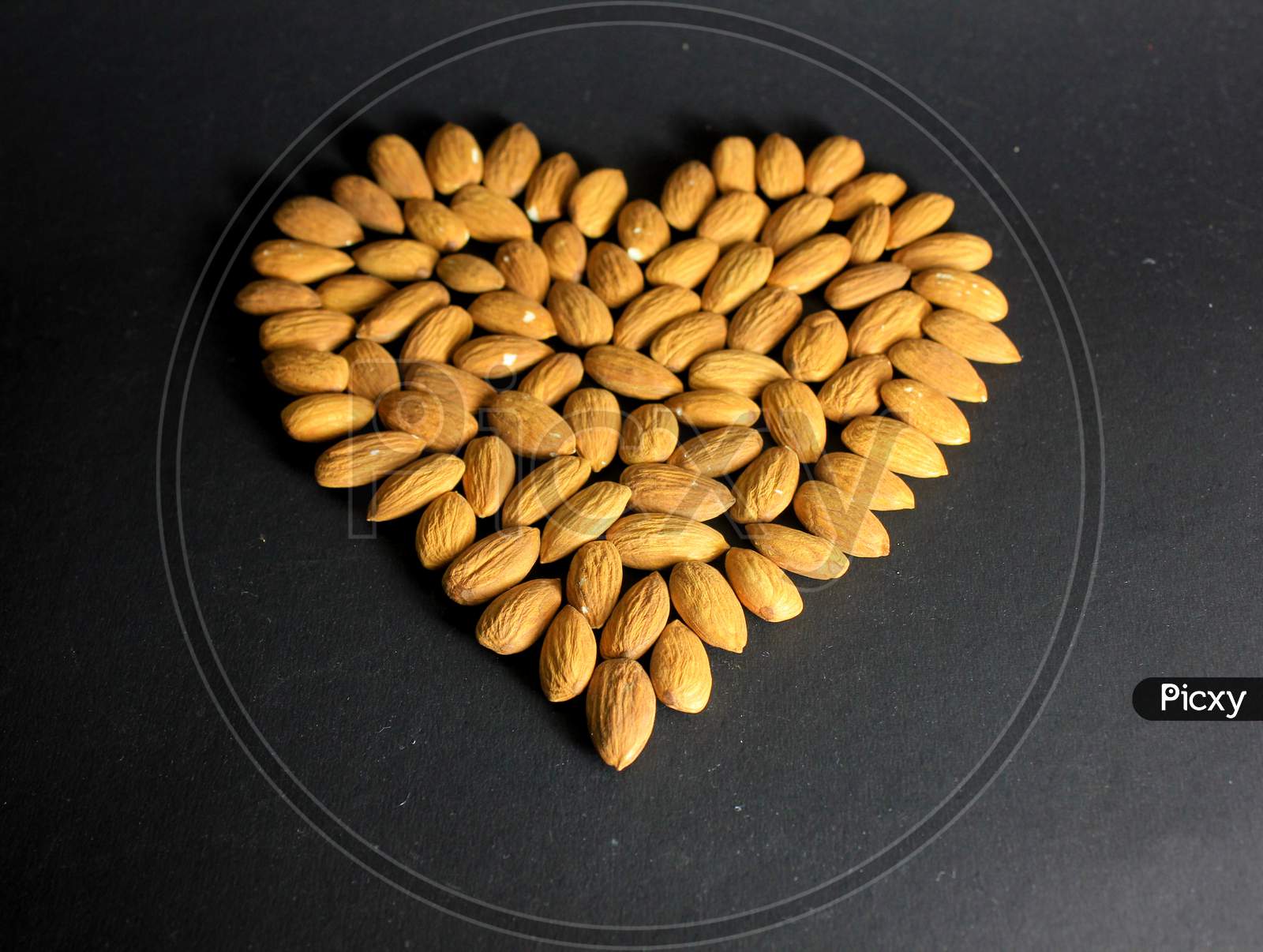Almonds In A Heart Shape