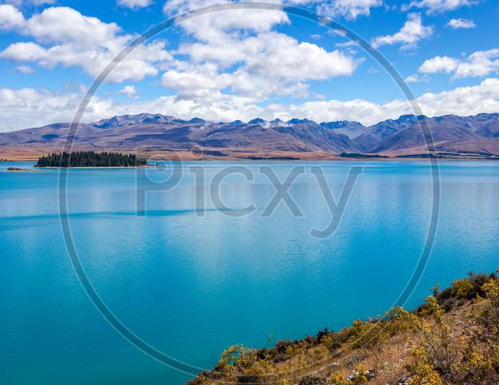 Scenic View Of Colourful Lake Tekapo In New Zealand