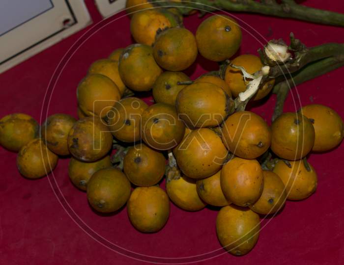 Closeup Shot Of Loquat Fruits