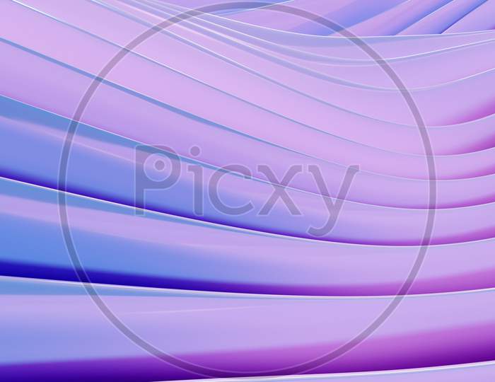 3D Illustration Of Rows  Purple Portal, Cave .Shape Pattern. Technology Geometry  Background.