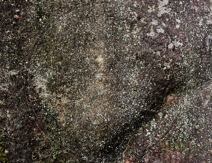 Image Of Stone Texture With Moss.Mossy Rock Texture.