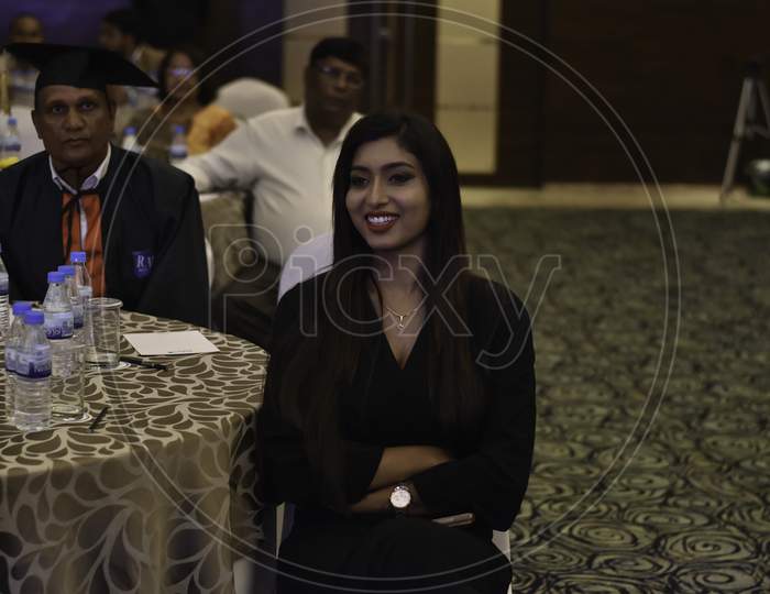 Young beautiful business women and audience in Business Conference business meet India. meeting and gatherings.  Group of Indian womens in seminar.
