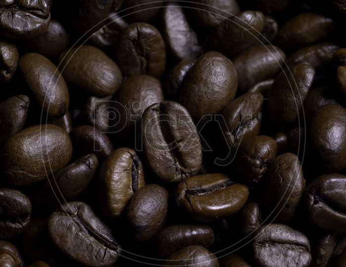 Roasted Coffee beans close up Image