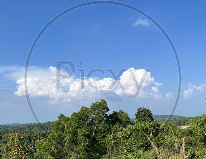 Image Of Beautiful Blue Sky With Clouds.