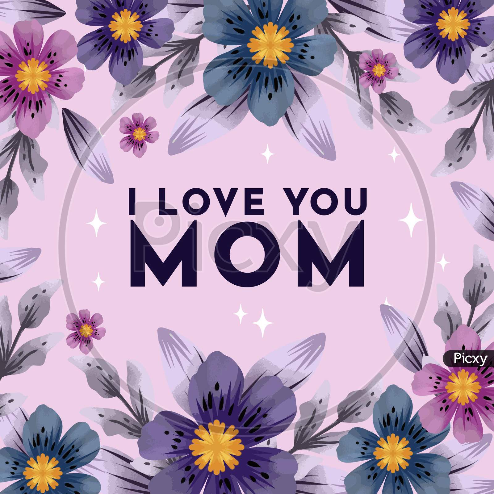Mother's Day  I Love You Mom Wishes, Greeting, Banner