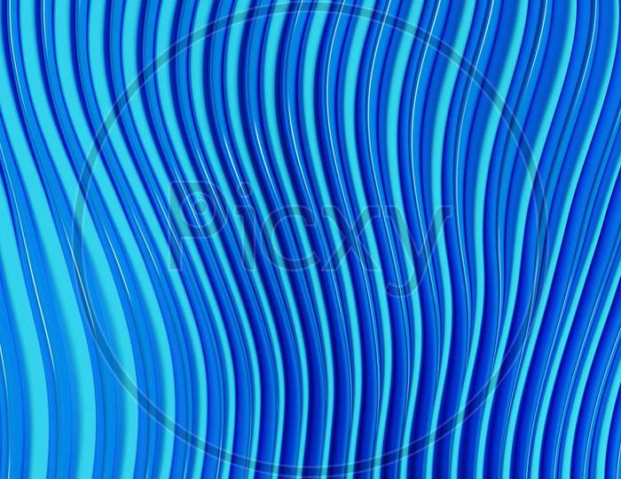 3D Illustration Of  Blue  Glowing Color Lines. Musical Line Equalizers. Technology Geometry  Background.