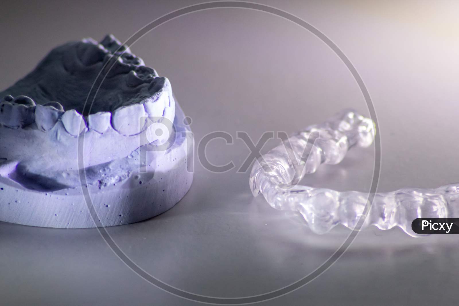 Image of Dental splint against bruxism and grinding teeth with teeth