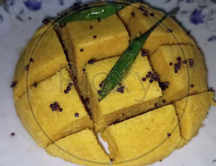Indian Gujrati Vegetarian Food On Plate