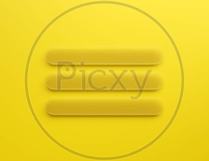 3D Illustration Of An Internet Search Page On A Yellow Background. Search Bar  Icons