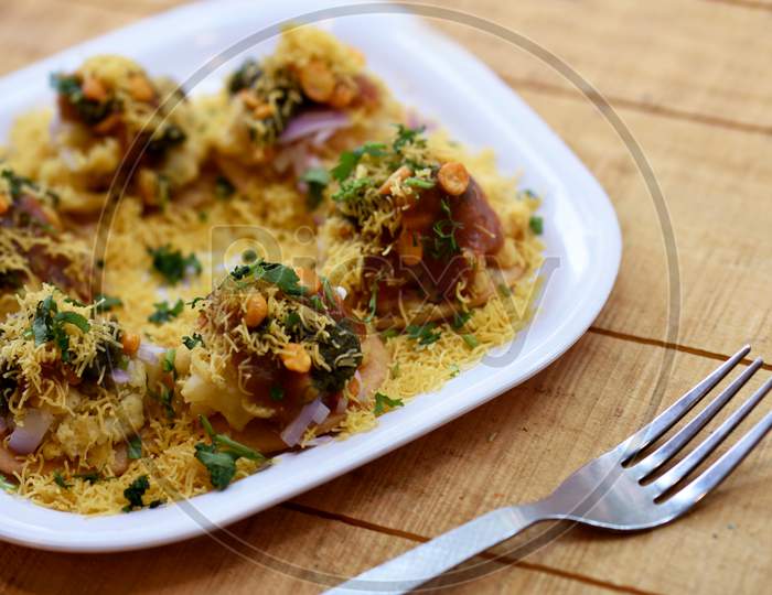 Sev Batata Puri - Popular Indian Snacks Or Street Food