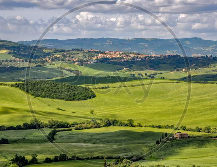 Val D'Orcia, Tuscany, Italy - May 18 : Countryside Of Val D'Orcia In Tuscany Italy On May 18, 2013
