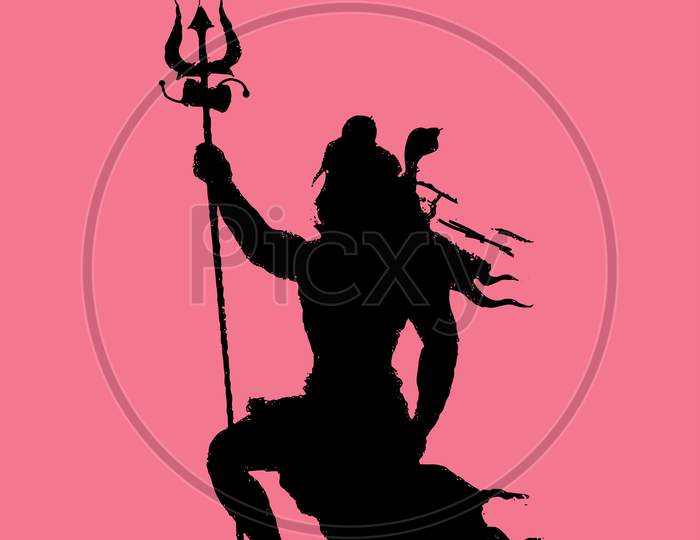 Sketch Of Lord Shiva Outline And Silhouette Editable Illustration
