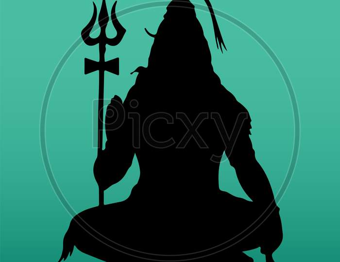Sketch Of Lord Shiva Outline And Silhouette Editable Illustration