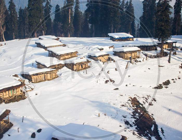 Himalayan Mountain Village in Winter