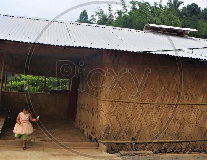 Arunachal Pradesh traditional Tagin Tribe Bamboo House