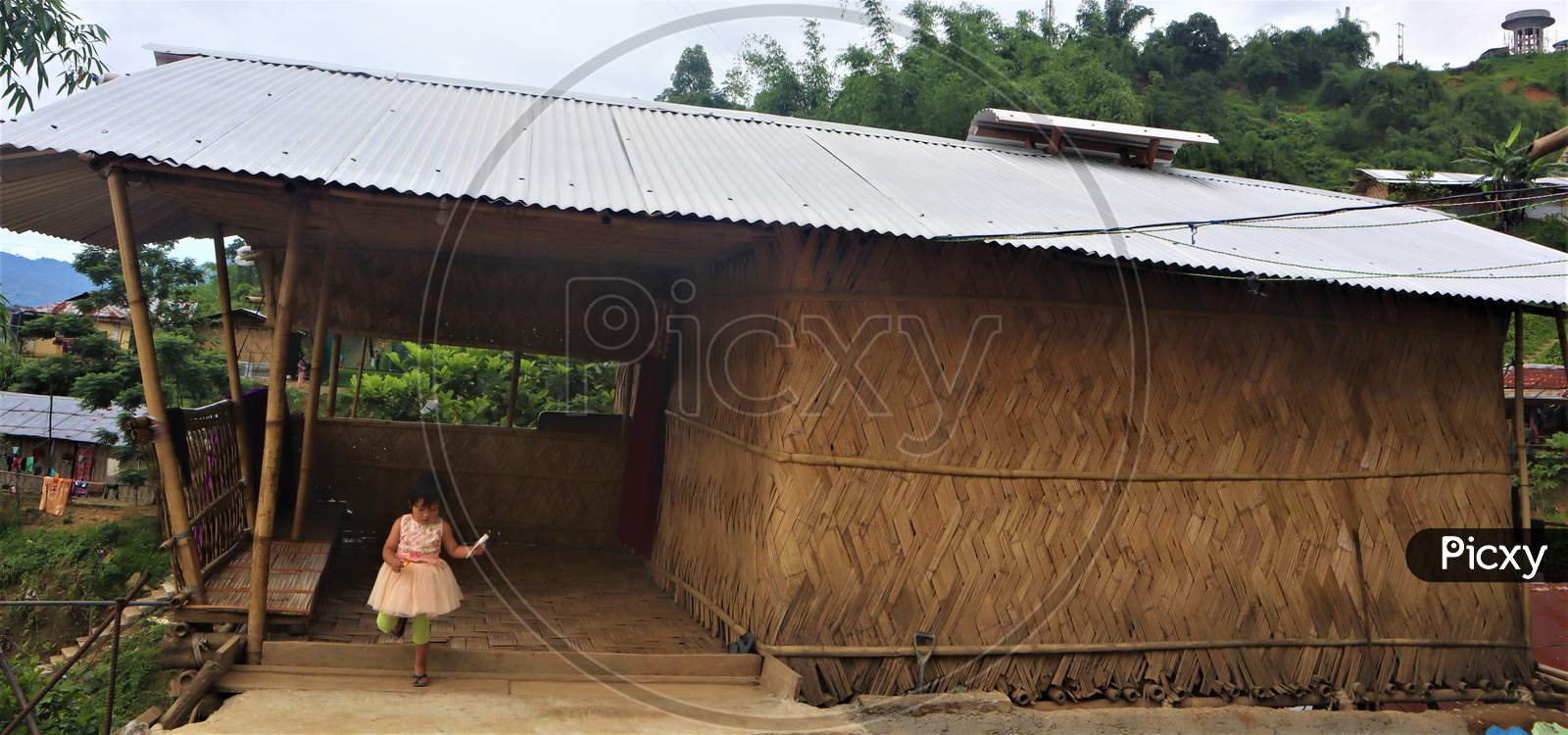 Arunachal Pradesh traditional Tagin Tribe Bamboo House
