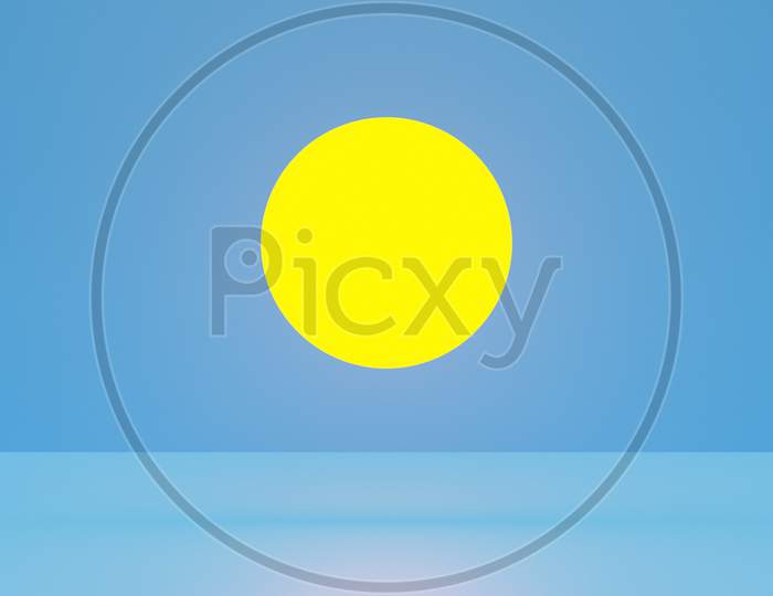 3D Illustration Of  Sun On A Blue Isolated Background. Weather Forecast Icons, Regular Season Clouds
