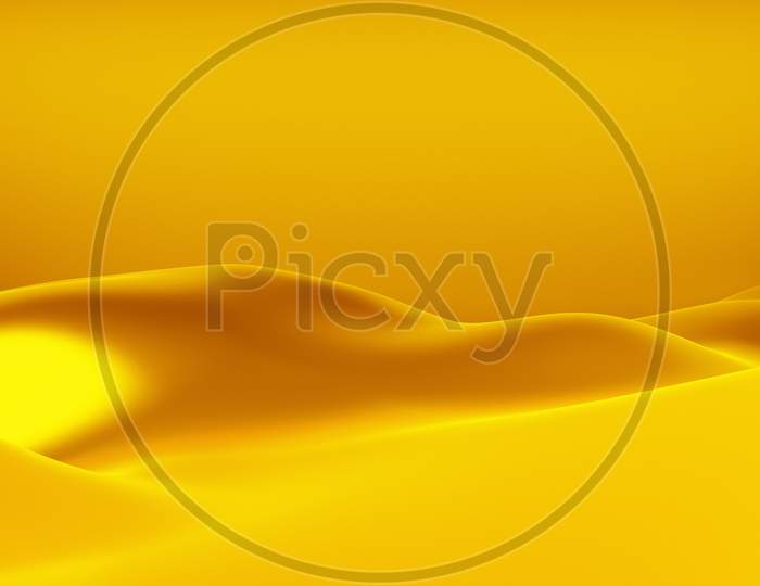 3D Illustration Of  Design Yellow  Abstract Wave On A Yellow  Background.  Shape Pattern. Technology Geometry  Background.