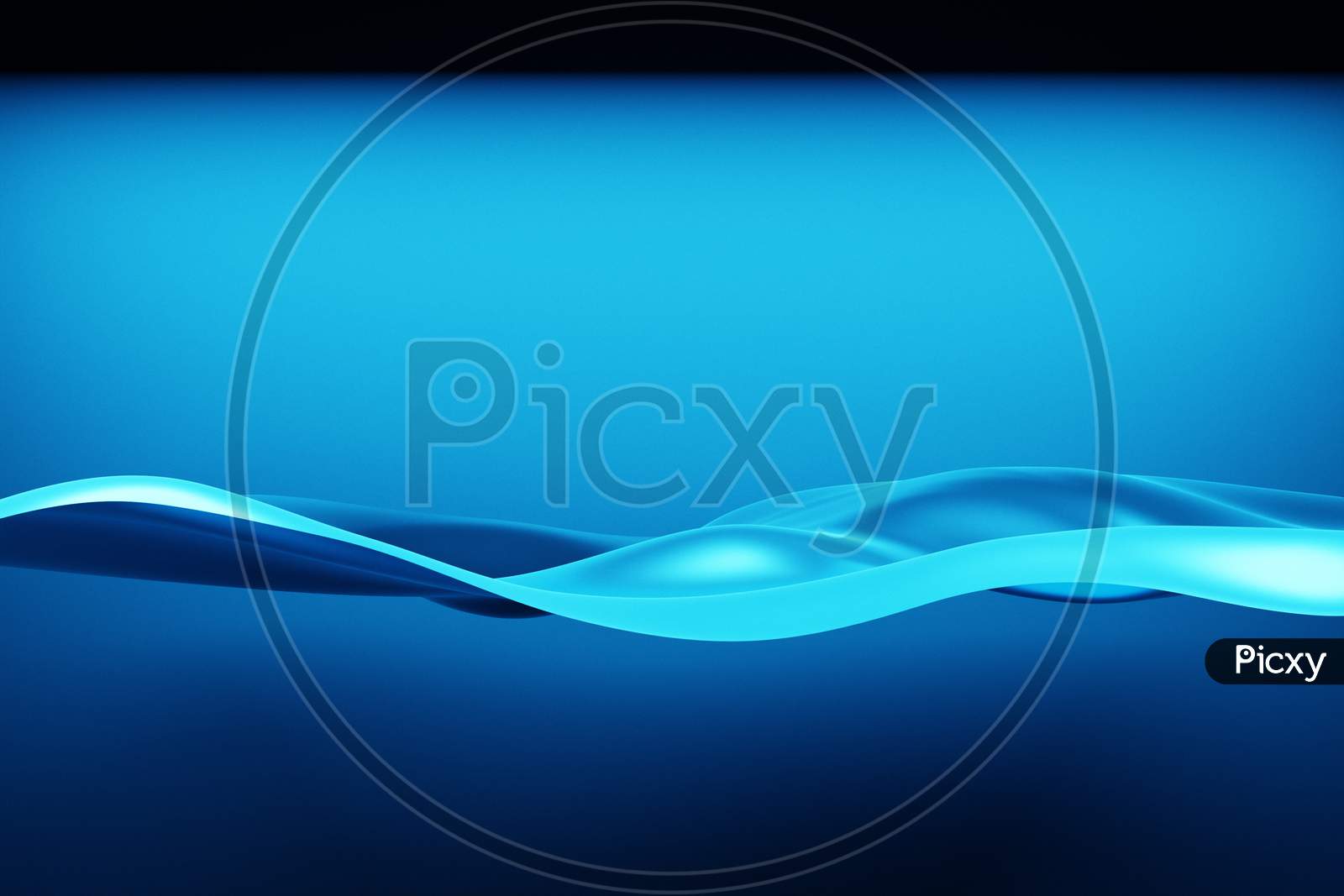 3D Illustration Of  Design Blue  Abstract Wave On A Blue Background.  Shape Pattern. Technology Geometry  Background.