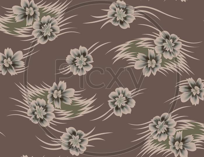 Colorful Flower Design With Digital Background