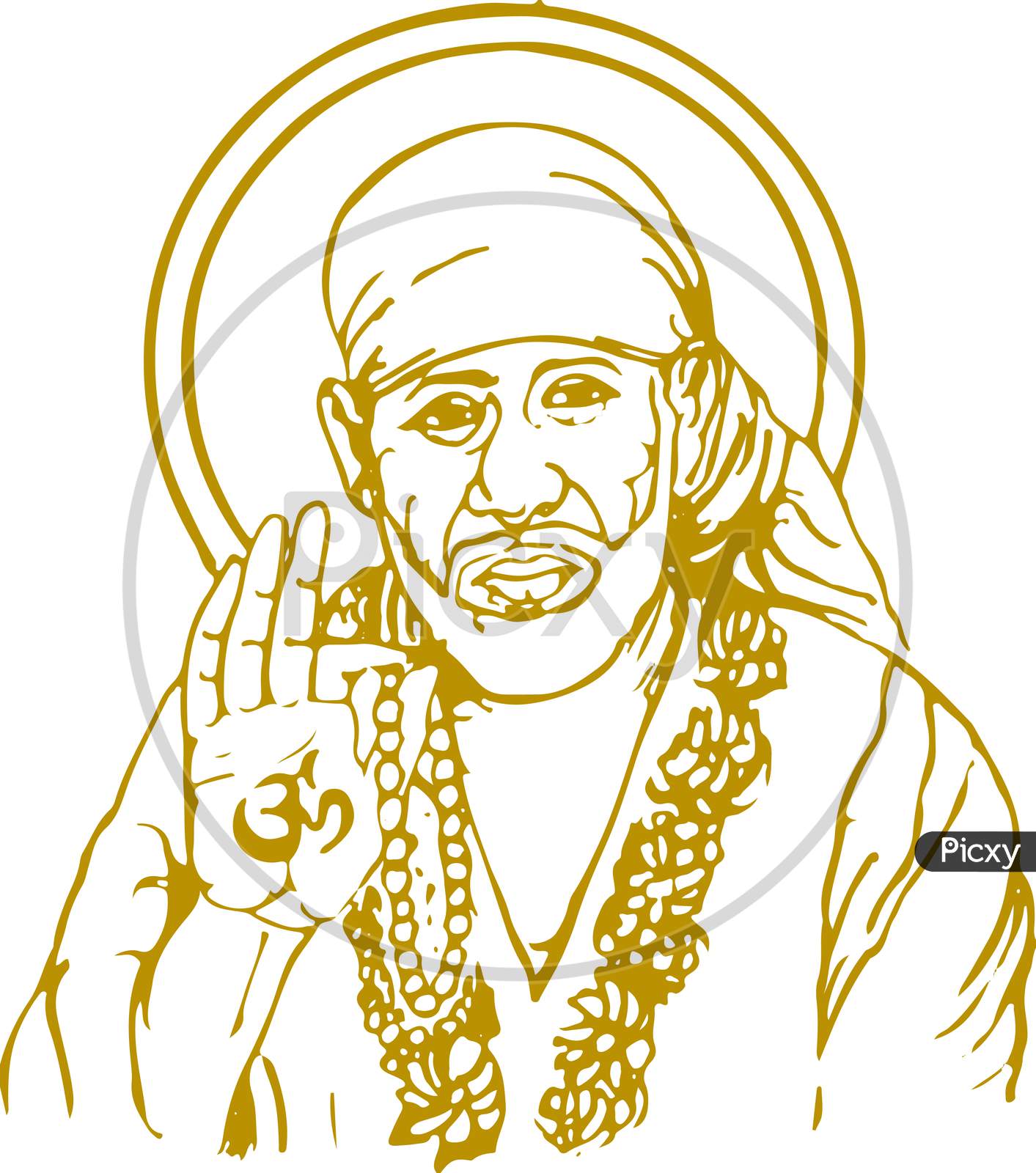 Drawing Sai Baba || Drawing by YashRaj - YouTube