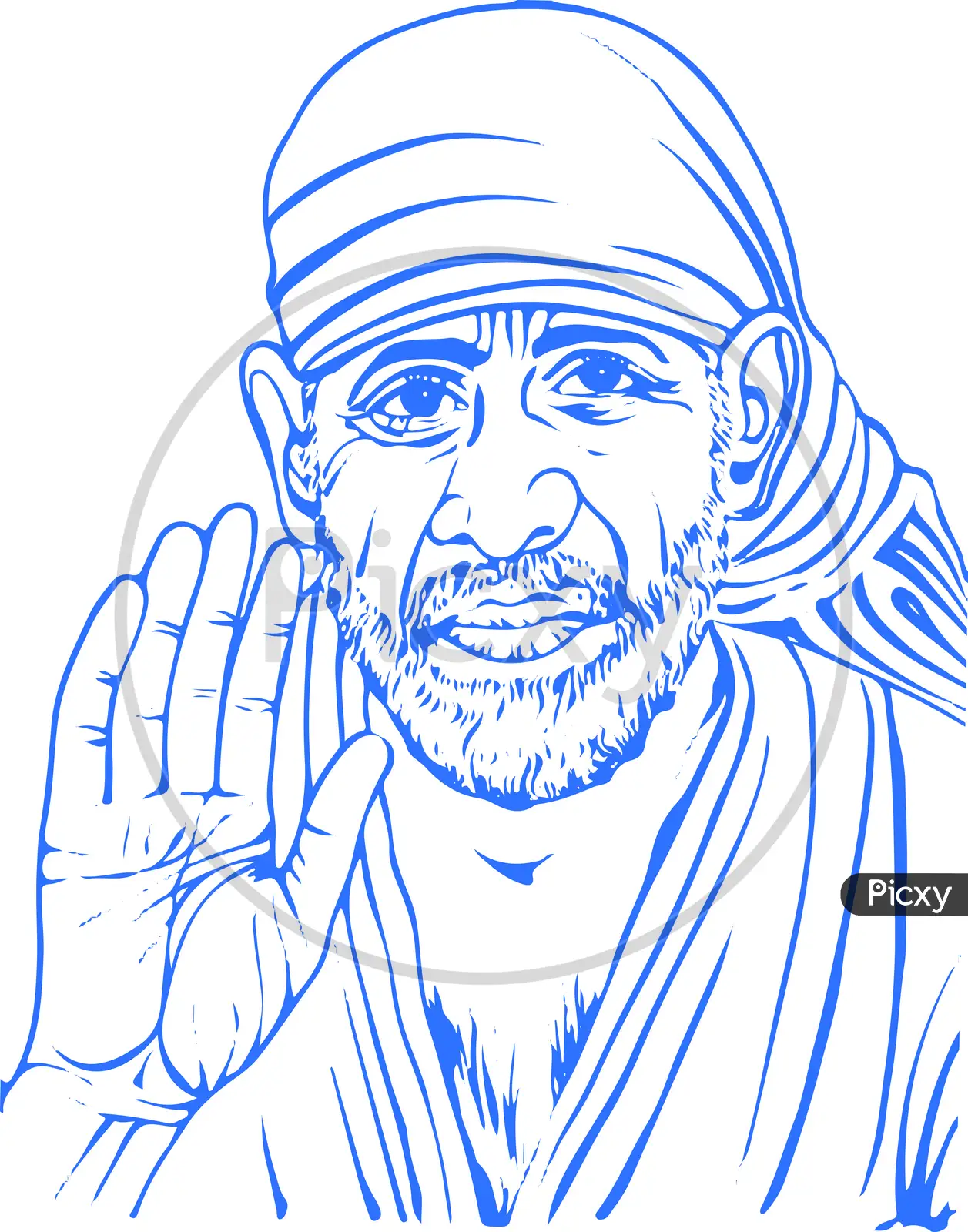 Pencil Sketch Of Shirdi Sai Baba By Sainath Parulekar - Desi Painters