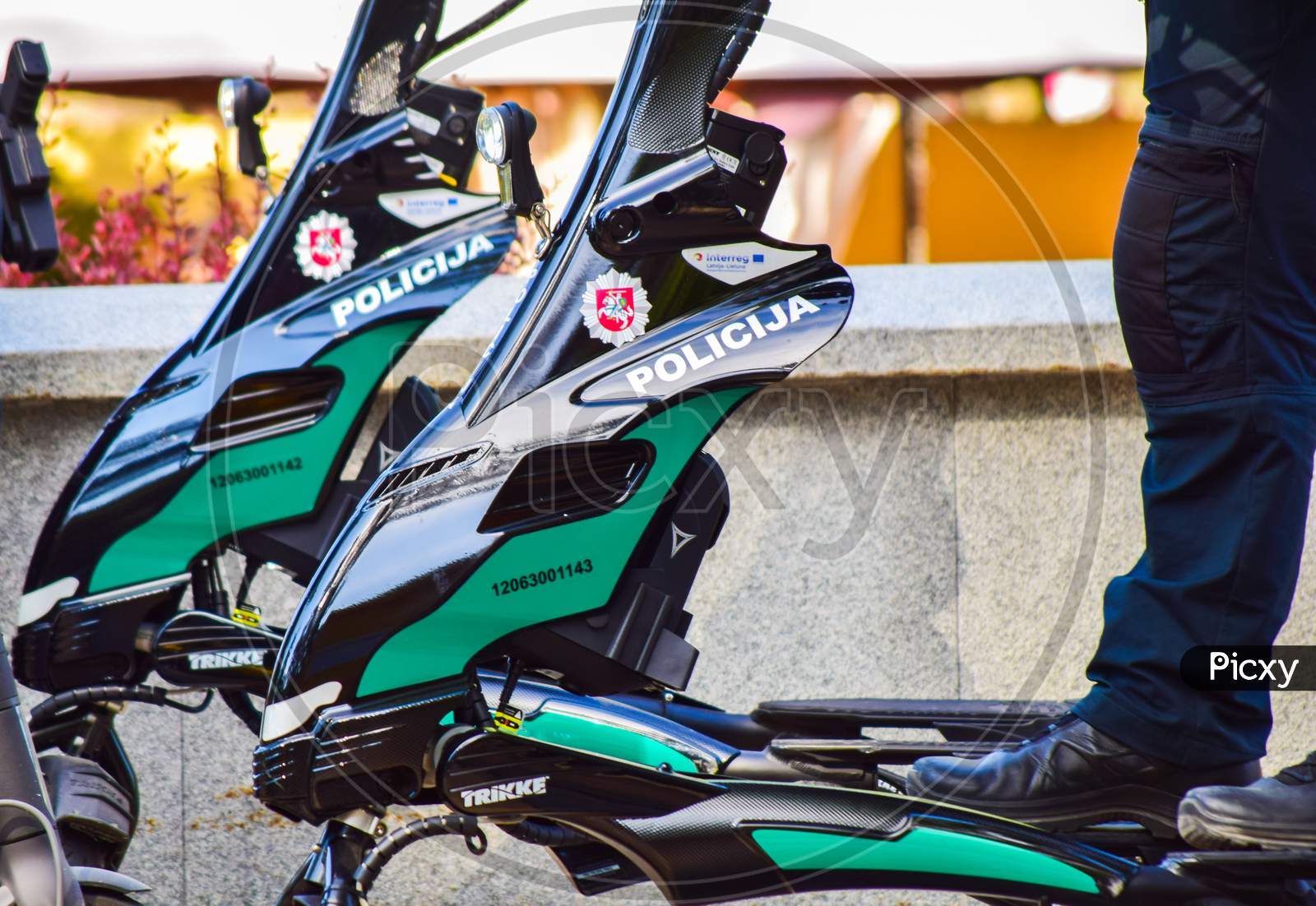 Palanga, Lithuania - 10Th June, 2021: Police Modern Electric Scooter Vehicles For Patrolling In Pedestrian Streets In Lithuania