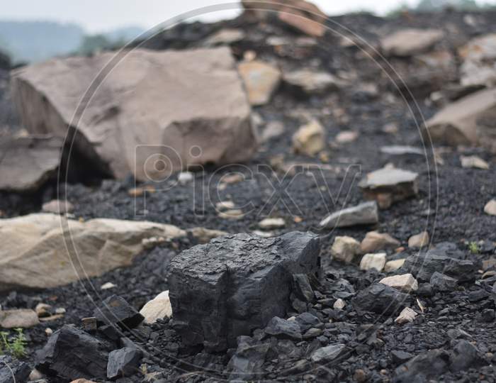 black coal rock