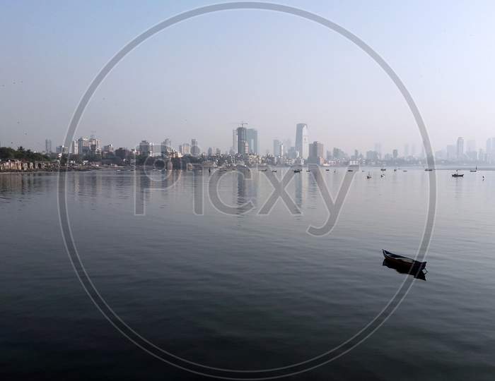 Mumbai Bay With Boat