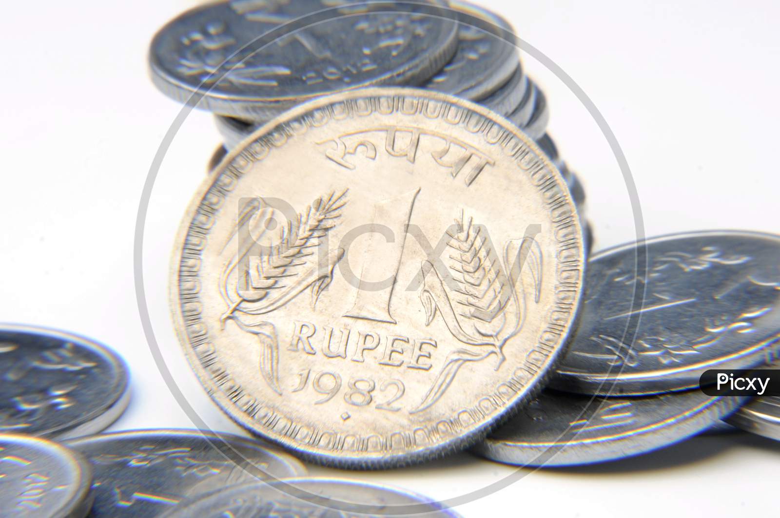 One Rupee Indian Coin, Indian Currency,Rupee Indian Currency,Money Concept.