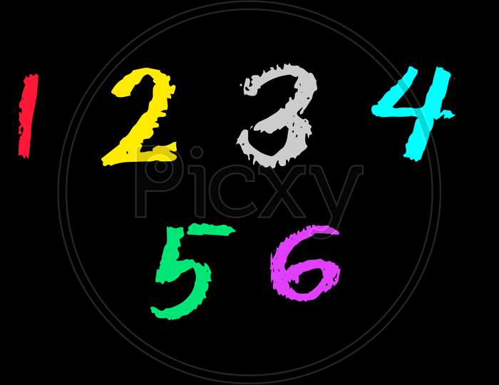 A creative beautiful colour full numbers in black background