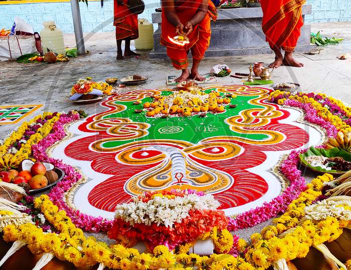 Image of Ashlesha ,bali pooja, Rangoli,-OF570922-Picxy