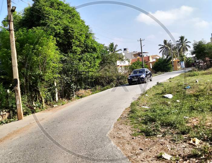 Image Of Closeup Of Beautiful Bangalore Rural Village Roads With ...