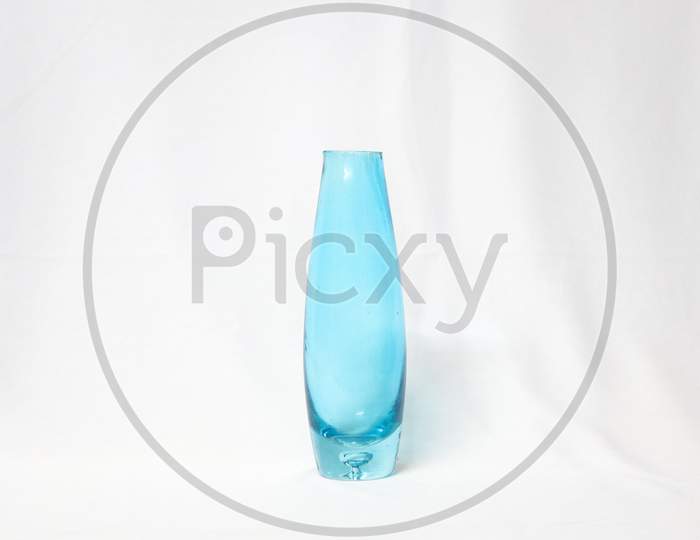 blue slim aesthetic indoor flower vase