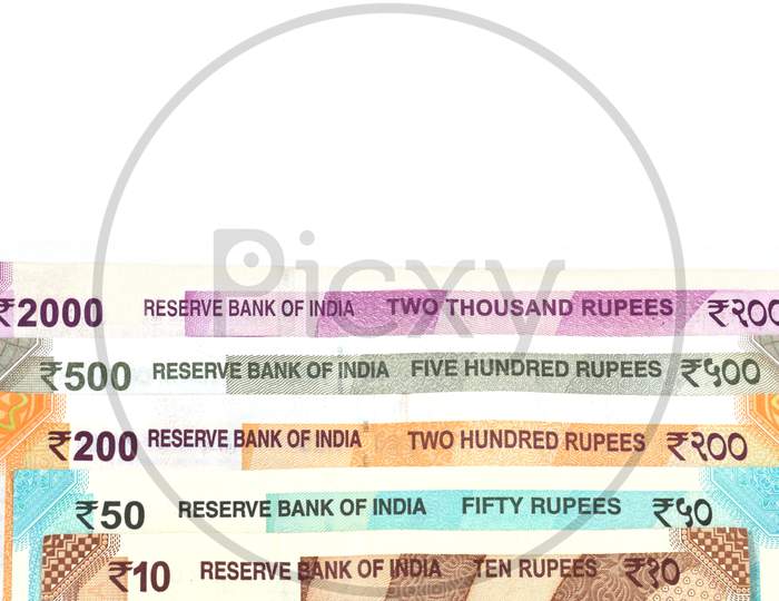 New Indian Currency Of 2000,500,200,50 And 10 Rupee Notes